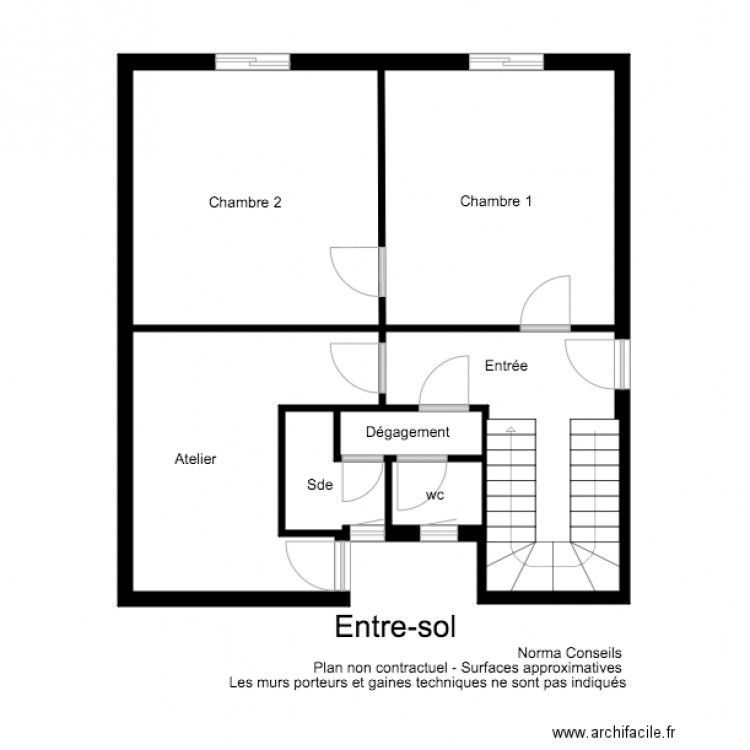 Plan CHRETIEN Entre sol. Plan de 0 pièce et 0 m2