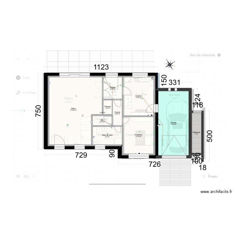 Existant-Kermit-Palace. Plan de 11 pièces et 166 m2