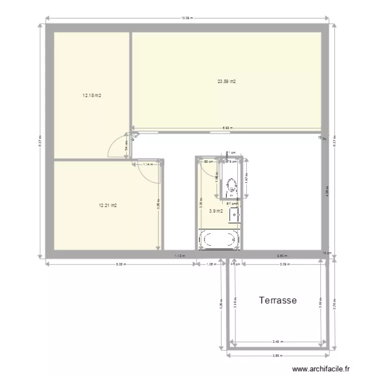 plan &eacute;tage existant. Plan de 