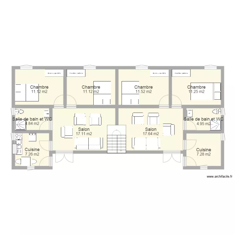 studio moderne de location. Plan de 
