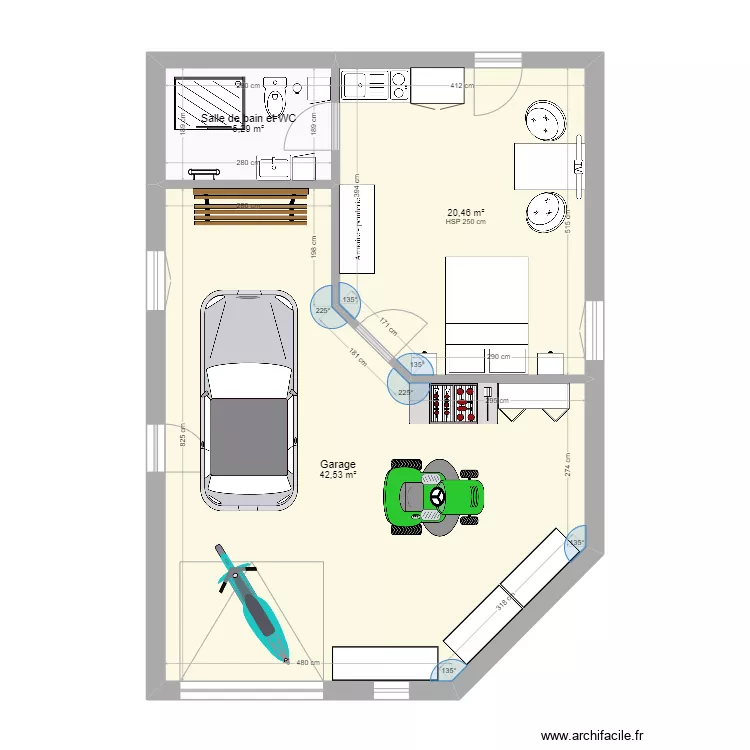 Garage 2. Plan de 