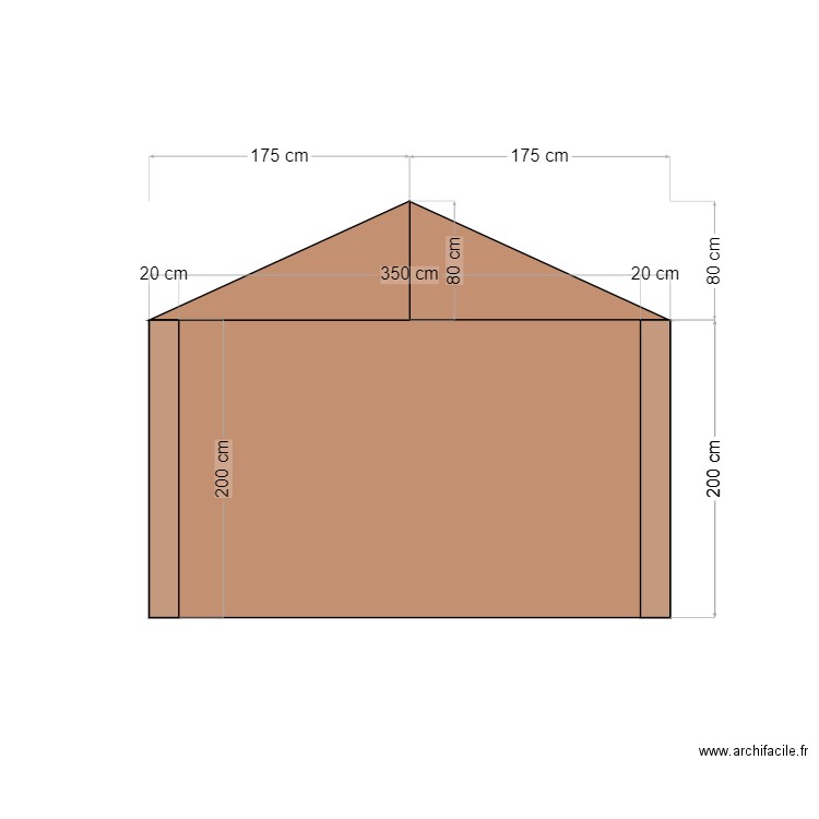 Abri de Jardin vue de côté. Plan de 0 pièce et 0 m2