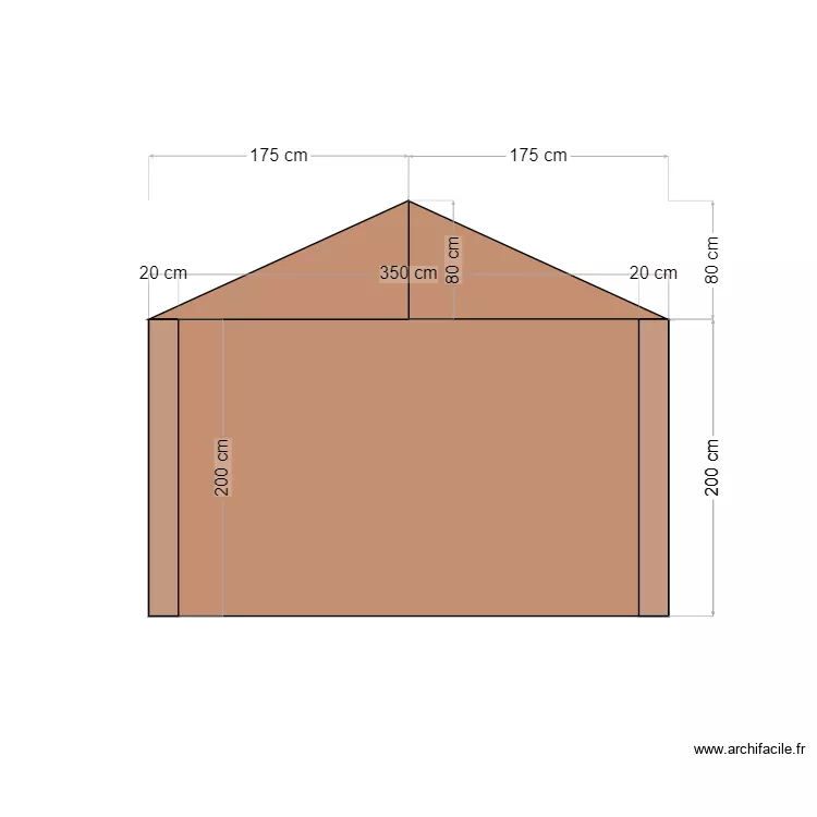 Abri de Jardin vue de côté. Plan de Abri de Jardin vue de côté. Plan de