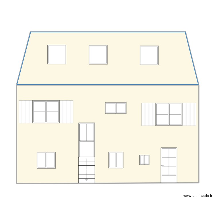 Façade arrière. Plan de 0 pièce et 0 m2