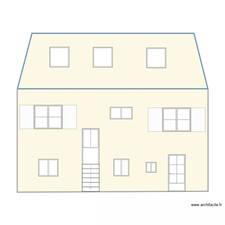 Fa&ccedil;ade arri&egrave;re. Plan de 