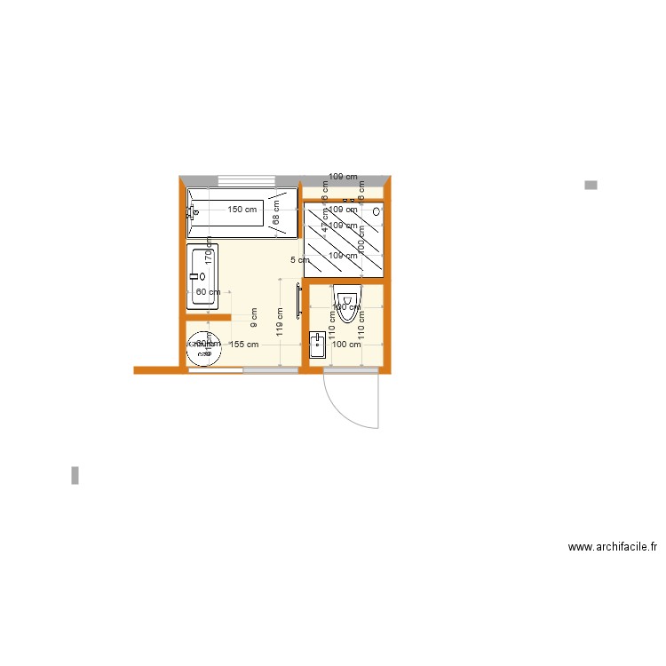 CANNES  SALLE DE BAIN DETAIL. Plan de 0 pièce et 0 m2