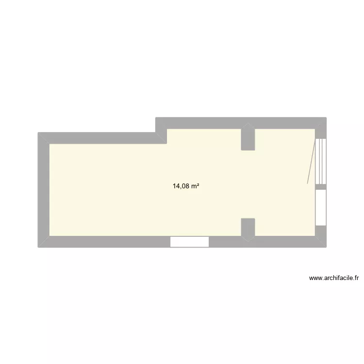 Cuisine, premier &eacute;tage. Plan de 1  et 14 m²