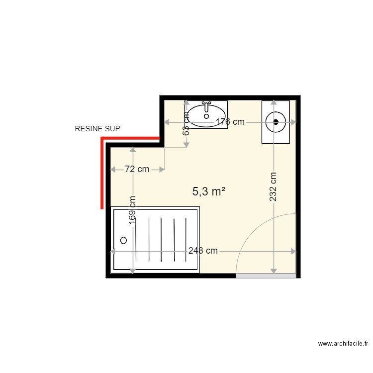 DEREPPE DIDIER. Plan de 1 pièce et 5 m2