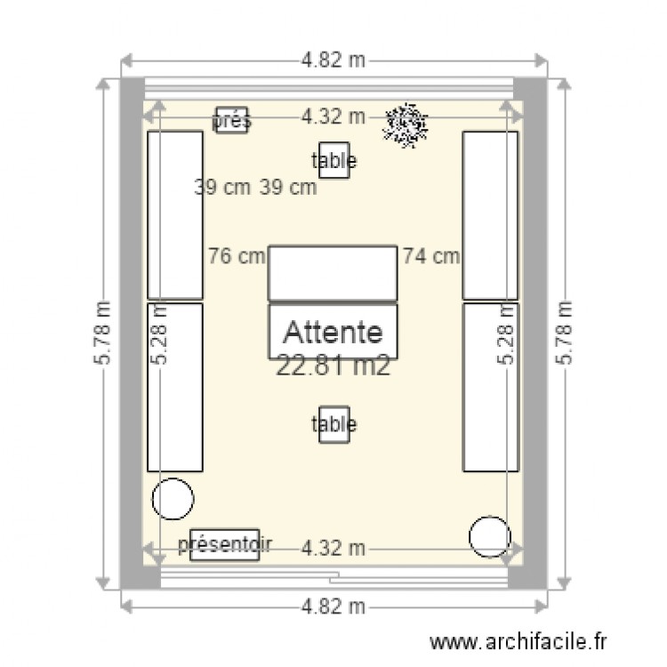 Attente 22 places. Plan de 0 pièce et 0 m2