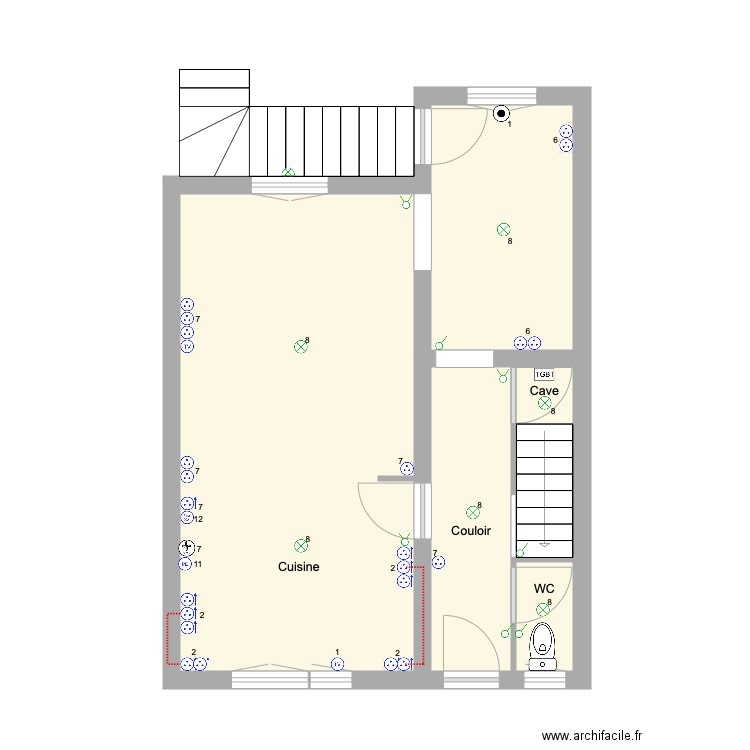 Morgane Cuisine. Plan de 15 pièces et 146 m2