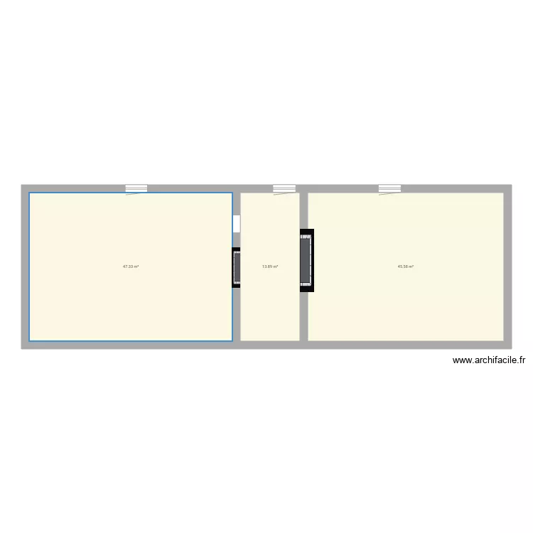 &eacute;tage vide. Plan de 