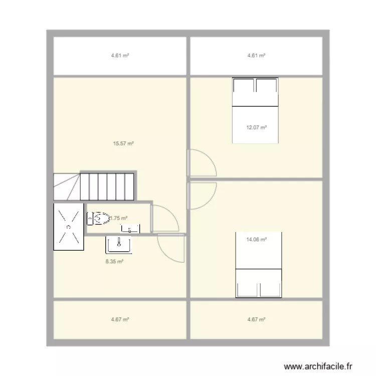 st jean de mont existant original projet etage inverse. Plan de 