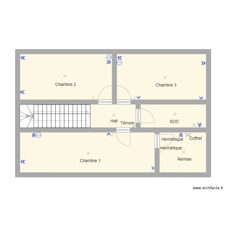 2eme Lenzoni. Plan de 4 pièces et 65 m2