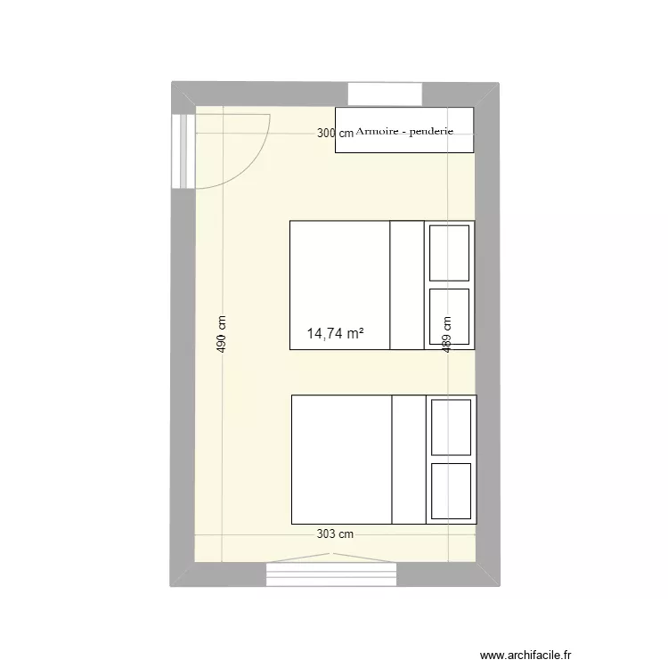 Chambre 2 Pynes. Plan de 