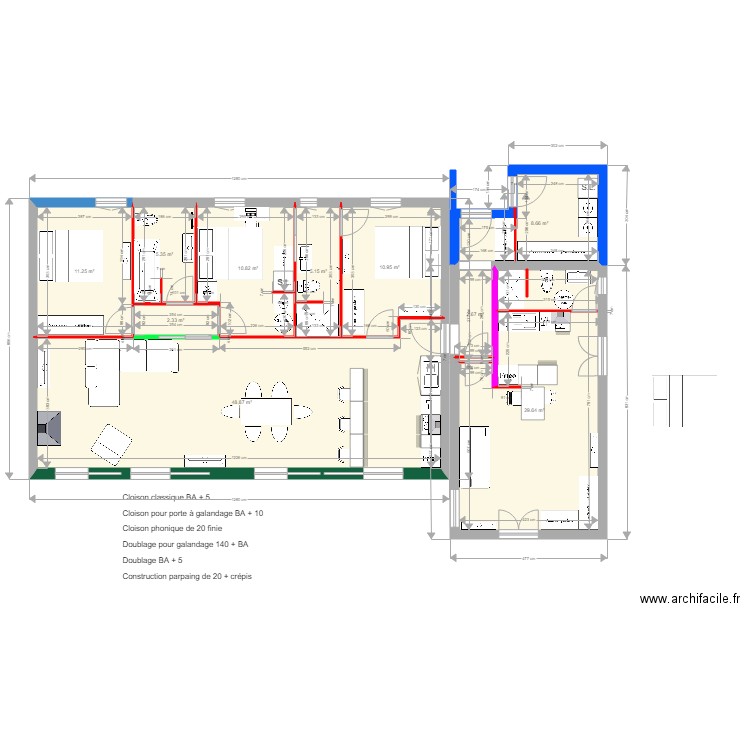 MAISON finie avec doublage et cloisons 2. Plan de 0 pièce et 0 m2