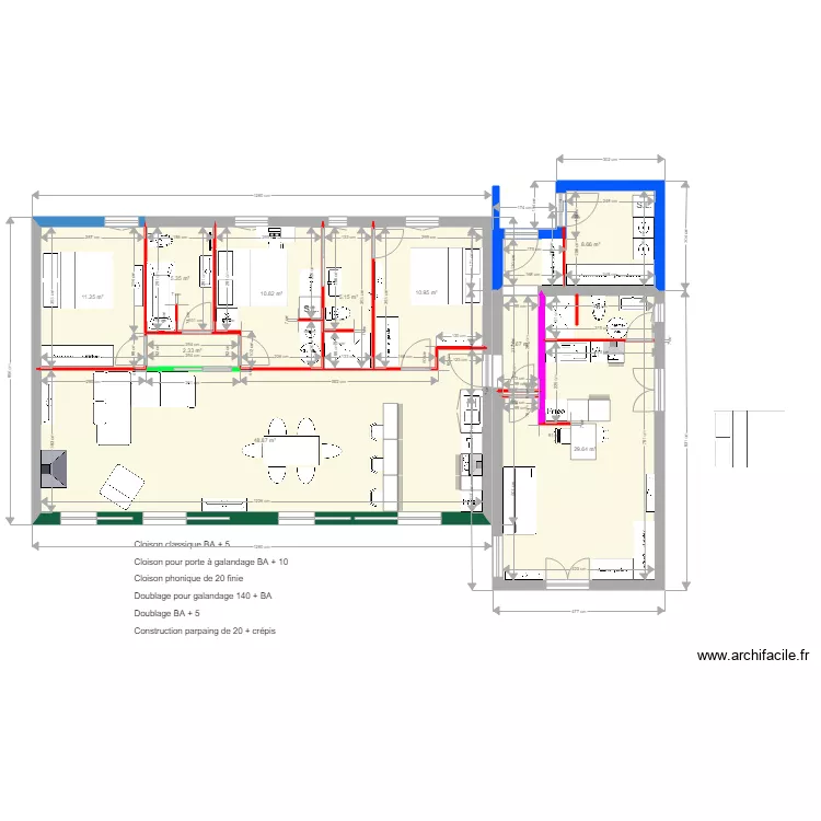 MAISON finie avec doublage et cloisons 2. Plan de 