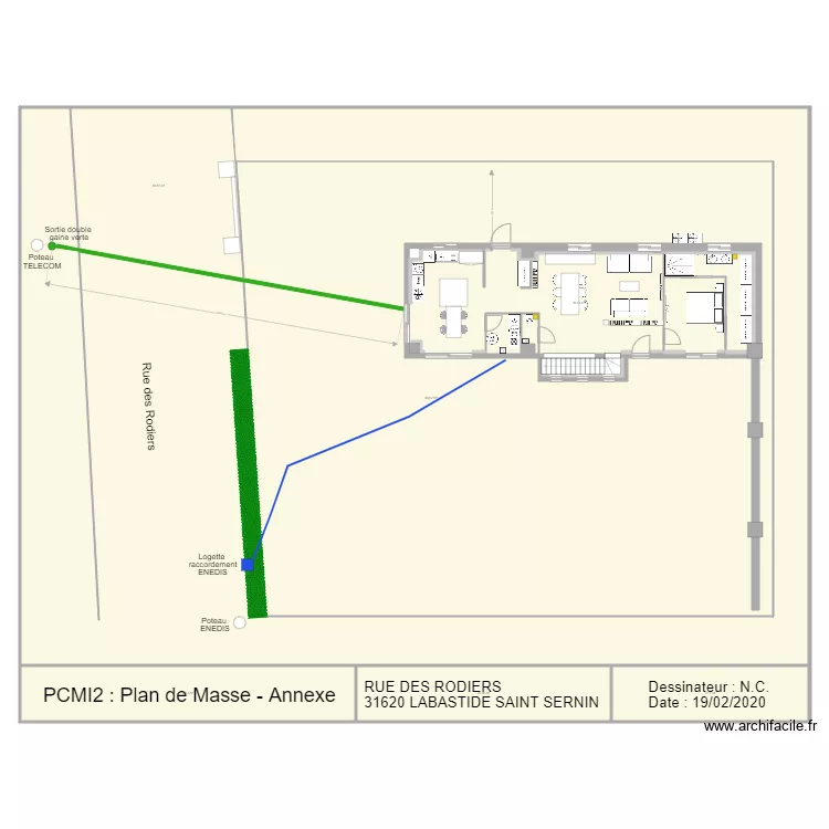 Plan de Masse raccordements secs. Plan de 