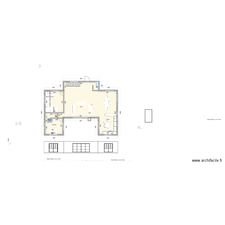 RC Benslimane réduit. Plan de 1 pièce et 147 m2