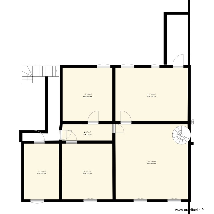  roussy etage new definitif ESCALIER. Plan de 0 pièce et 0 m2
