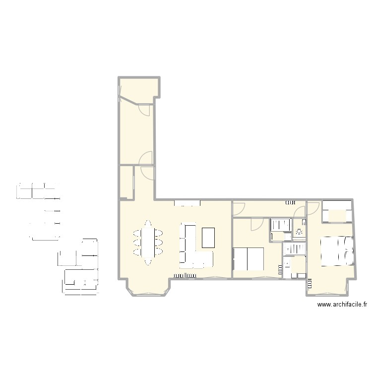 Renovation Boulogne - apres travaux MT. Plan de 11 pièces et 86 m2