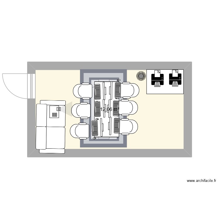 PROJET. Plan de 1 pièce et 12 m2