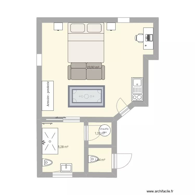 Suite parentale 2eme Marmagne. Plan de 4 Pièces et 32 m² Suite parentale 2eme Marmagne. Plan de 4 Pièces et 32 m²