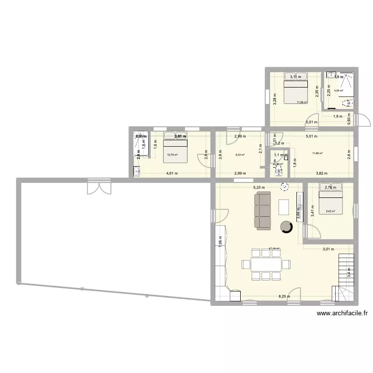 Saint-Astier v3. Plan de 11 Pièces et 129 m² Saint-Astier v3. Plan de 11 Pièces et 129 m²