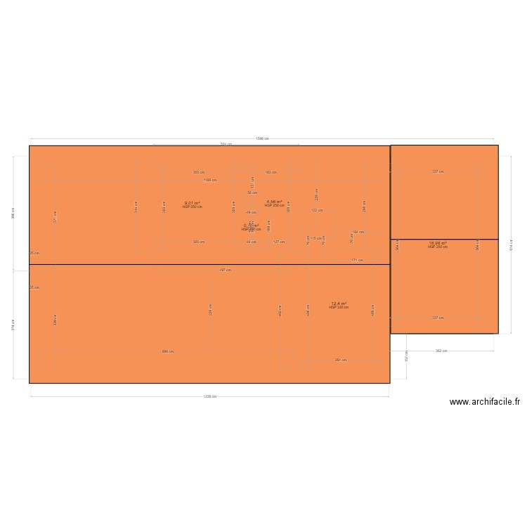 PLAN INITIAL ILES GRANDE V6 AVEC TOITURE. Plan de 5 pièces et 46 m2