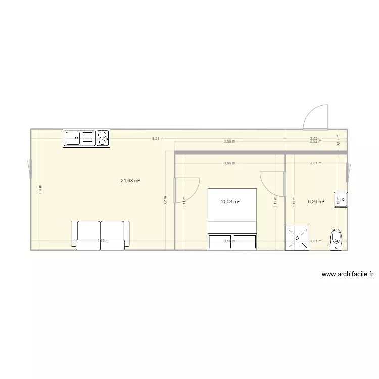T1 40m2 (2). Plan de 