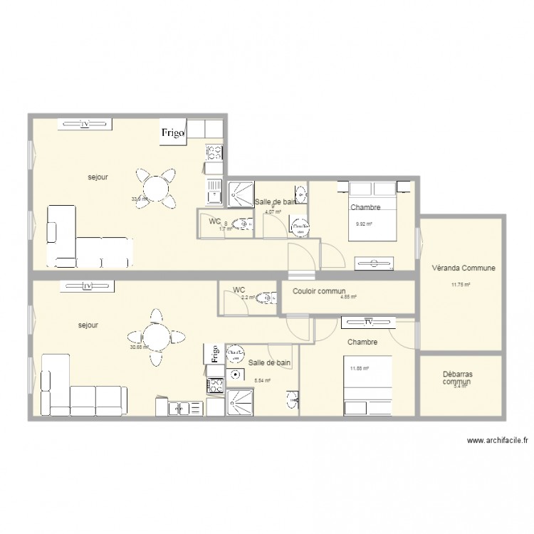 Immeuble louhans. Plan de 0 pièce et 0 m2