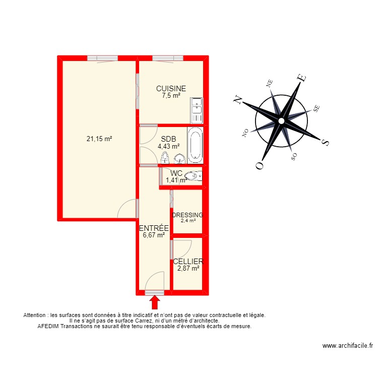 BI 14842 . Plan de 10 pièces et 47 m2