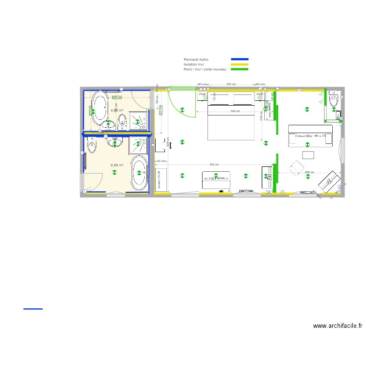 chambre 305 306. Plan de 0 pièce et 0 m2