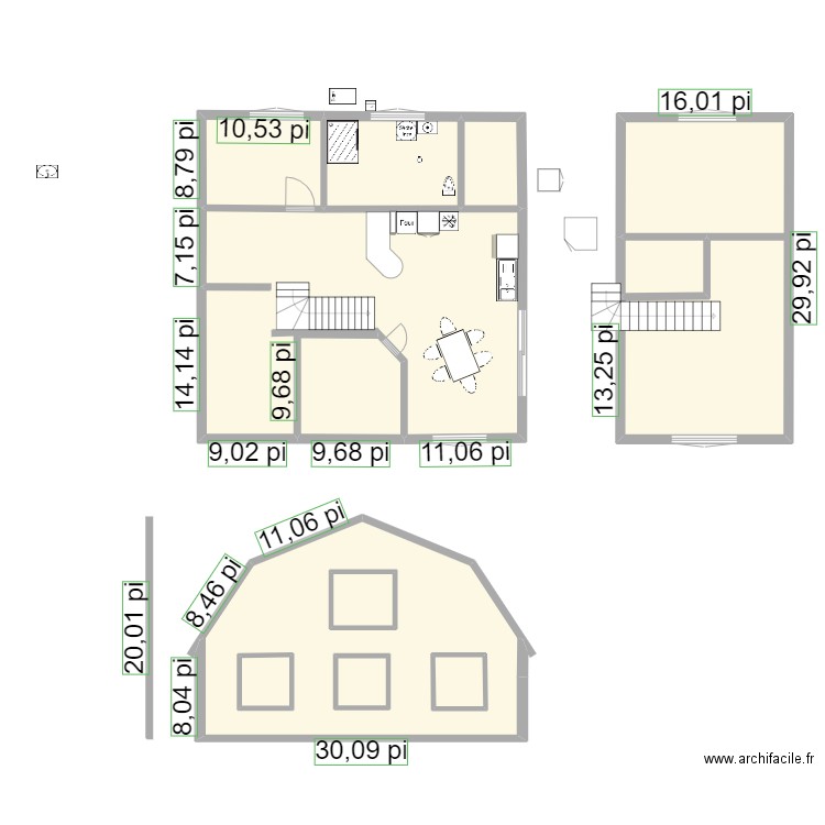 Projet Falardeau. Plan de 12 pièces et 159 m2