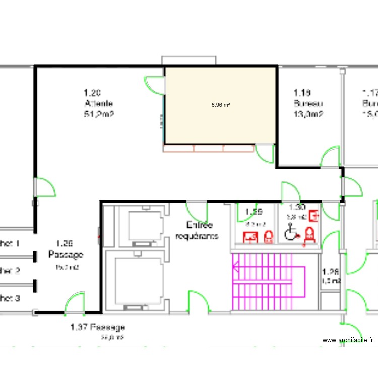 Salle d attente Eugene. Plan de 0 pièce et 0 m2