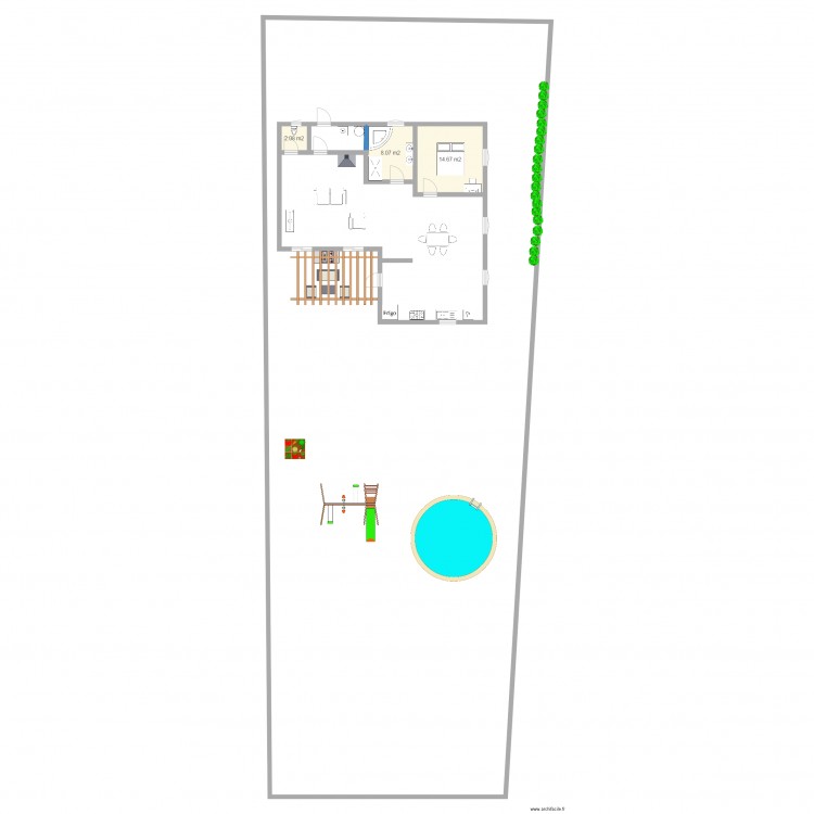 maison terrain 600m2 entree sud 2. Plan de 0 pièce et 0 m2