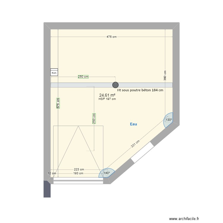 GARAGE. Plan de 1 pièce et 25 m2