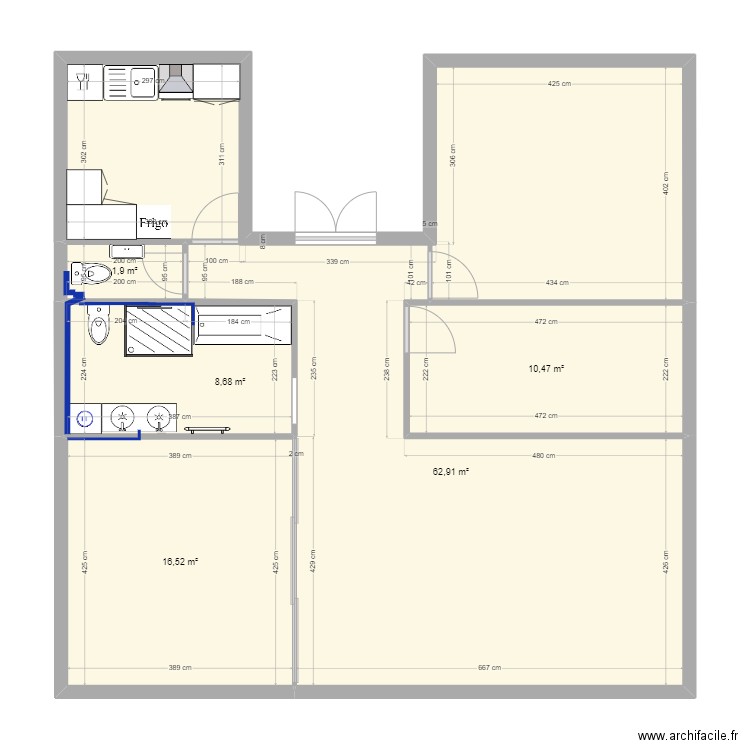 Appartement. Plan de 5 pièces et 100 m2