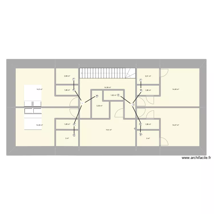 projet santilly grange etage VMC. Plan de 