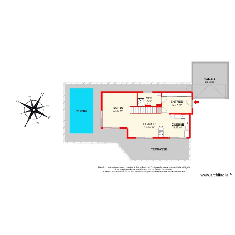 BI 7746 RDC. Plan de 11 pièces et 202 m2