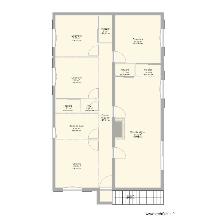 Existant Etage. Plan de 0 pièce et 0 m2