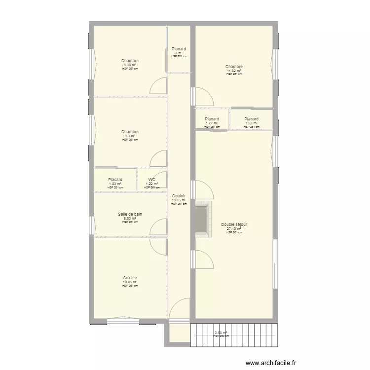 Existant Etage. Plan de 