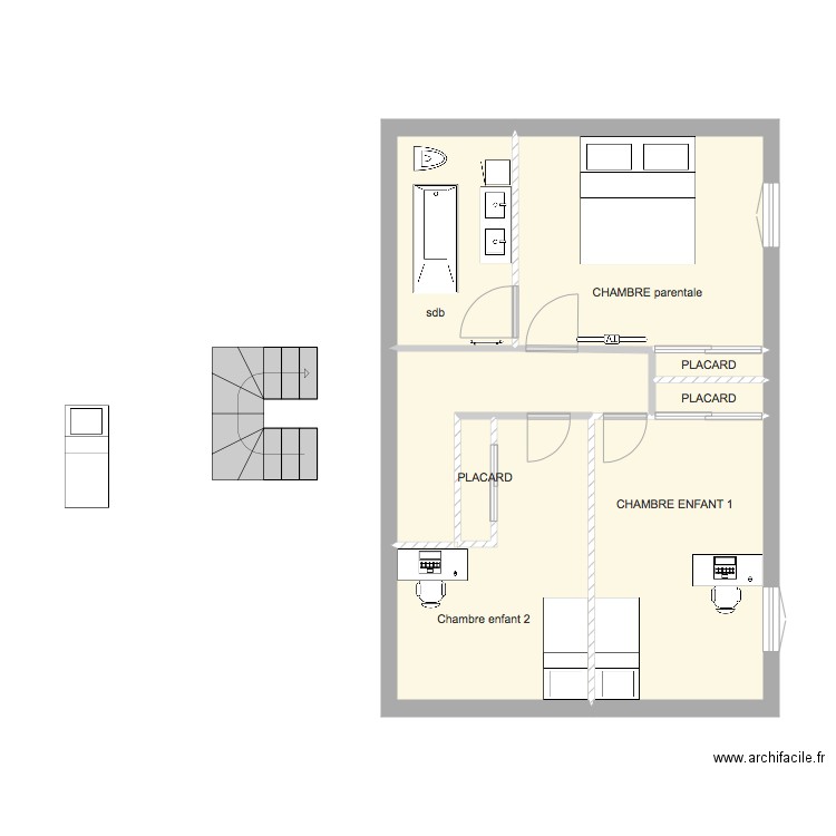 plan étage . Plan de 0 pièce et 0 m2