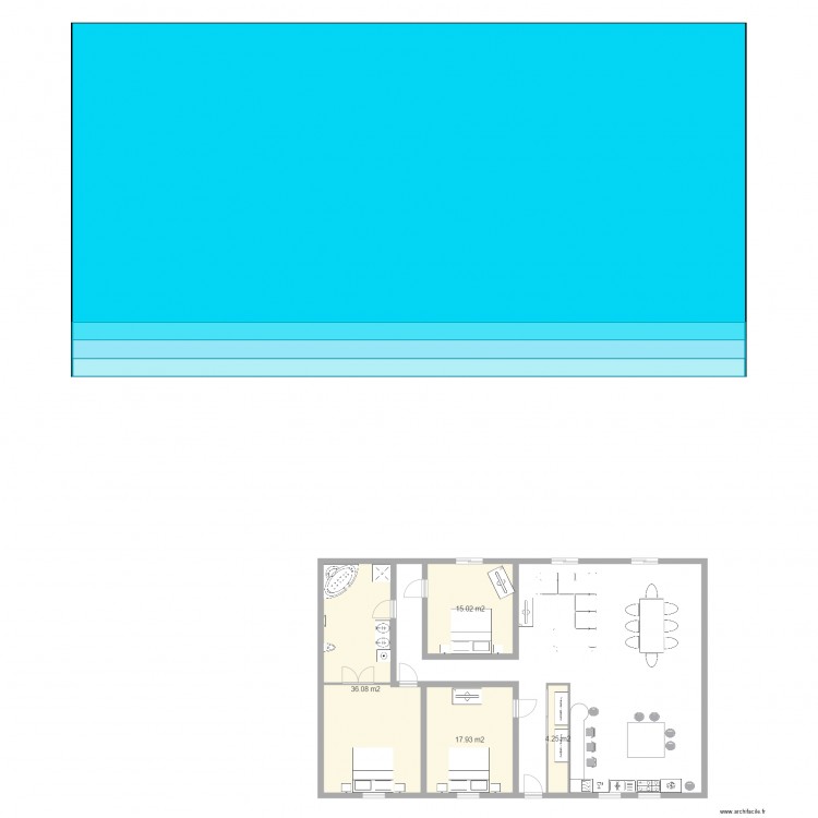 Maison AutoCad. Plan de 0 pièce et 0 m2