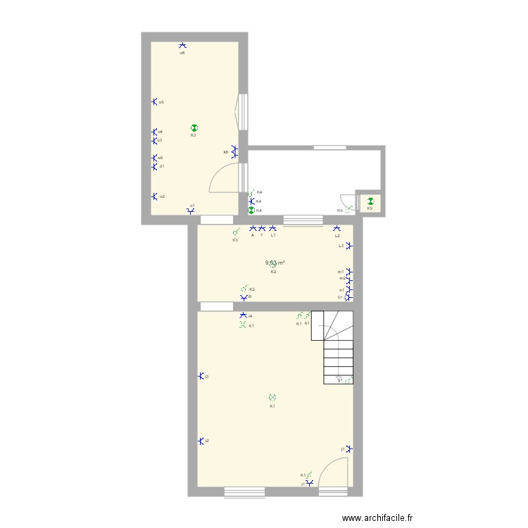 rez. Plan de 4 pièces et 41 m2