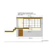 PLAN FACADE COURTOTE  OUEST baie vitr&eacute;e 360x190petits carreaux