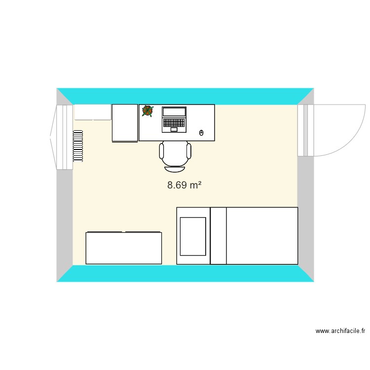 Chambre  lili n001 Techno. Plan de 0 pièce et 0 m2