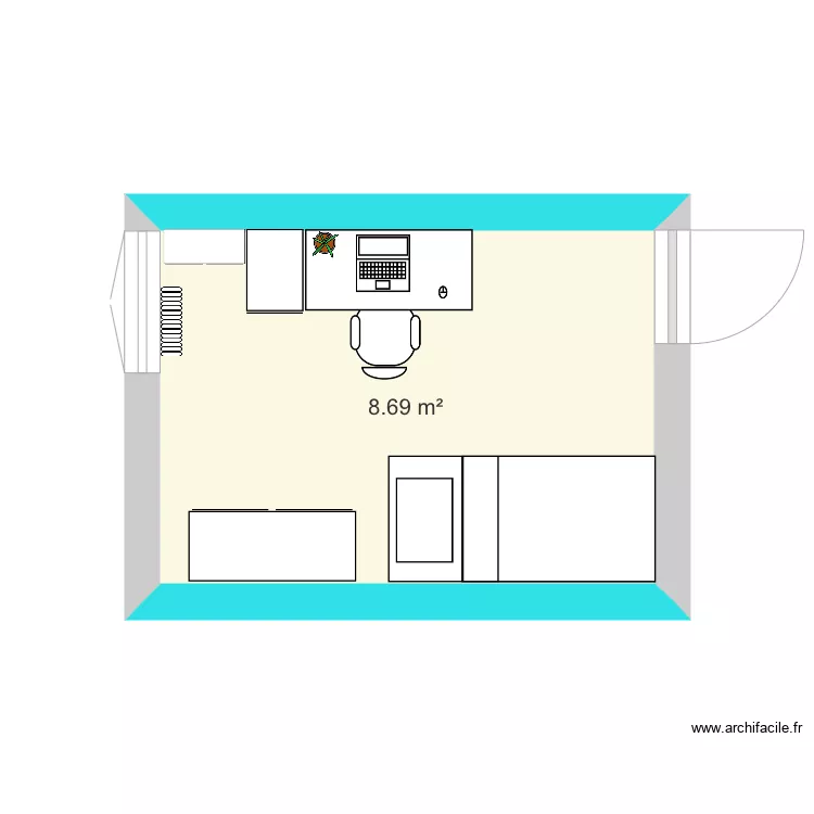 Chambre  lili n001 Techno. Plan de 