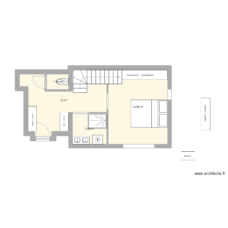 extension maison 9. Plan de 4 pièces et 31 m2