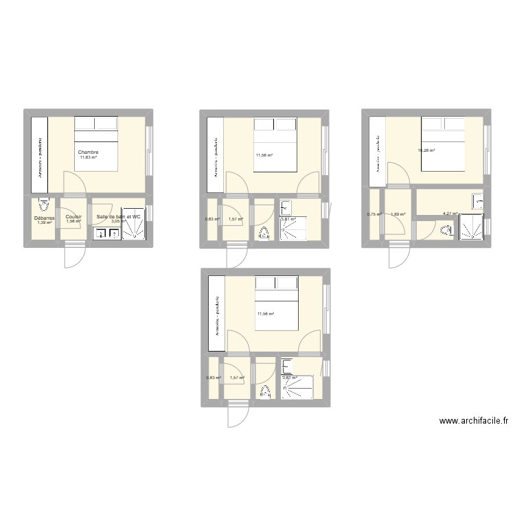 extension maison 9. Plan de 16 pièces et 70 m2
