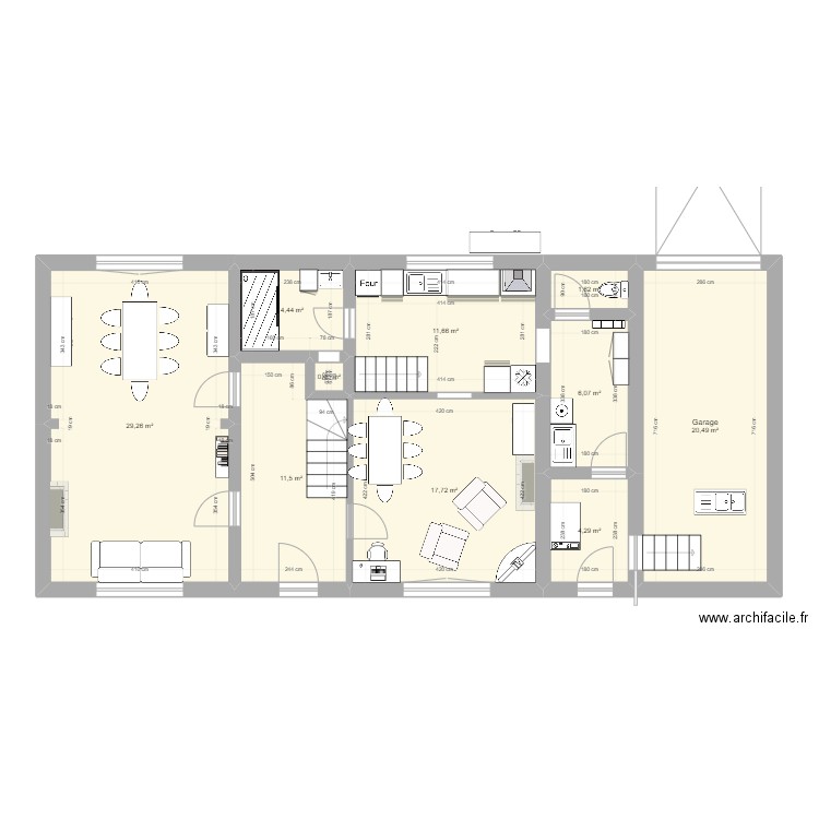 Gouy RDC cuisine 2. Plan de 10 pièces et 108 m2